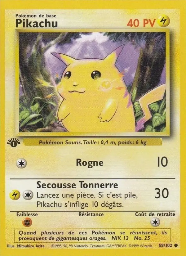 Pikachu - Set de Base 58/102 Pikachu - Set de Base 58/102