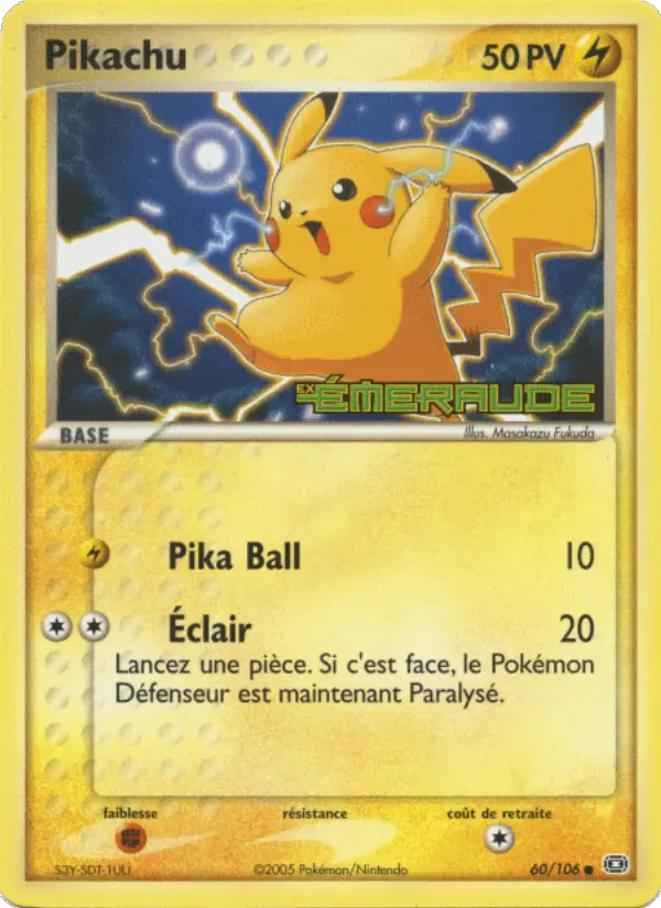 Pikachu - EX Émeraude 60/106
