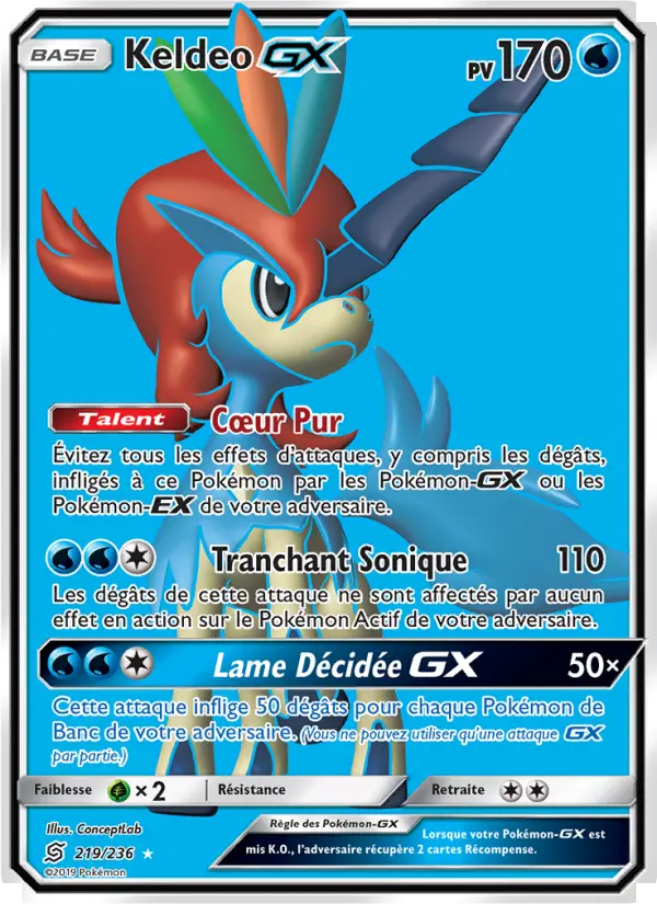 Keldeo GX - Harmonie des Esprits 219/236 Keldeo GX - Harmonie des Esprits 219/236