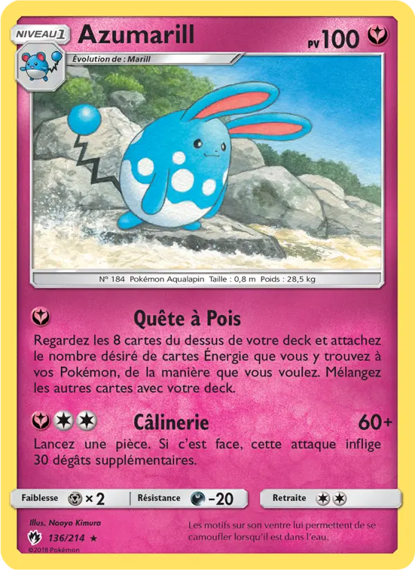 Azumarill - Tonnerre Perdu 136/214 Azumarill - Tonnerre Perdu 136/214